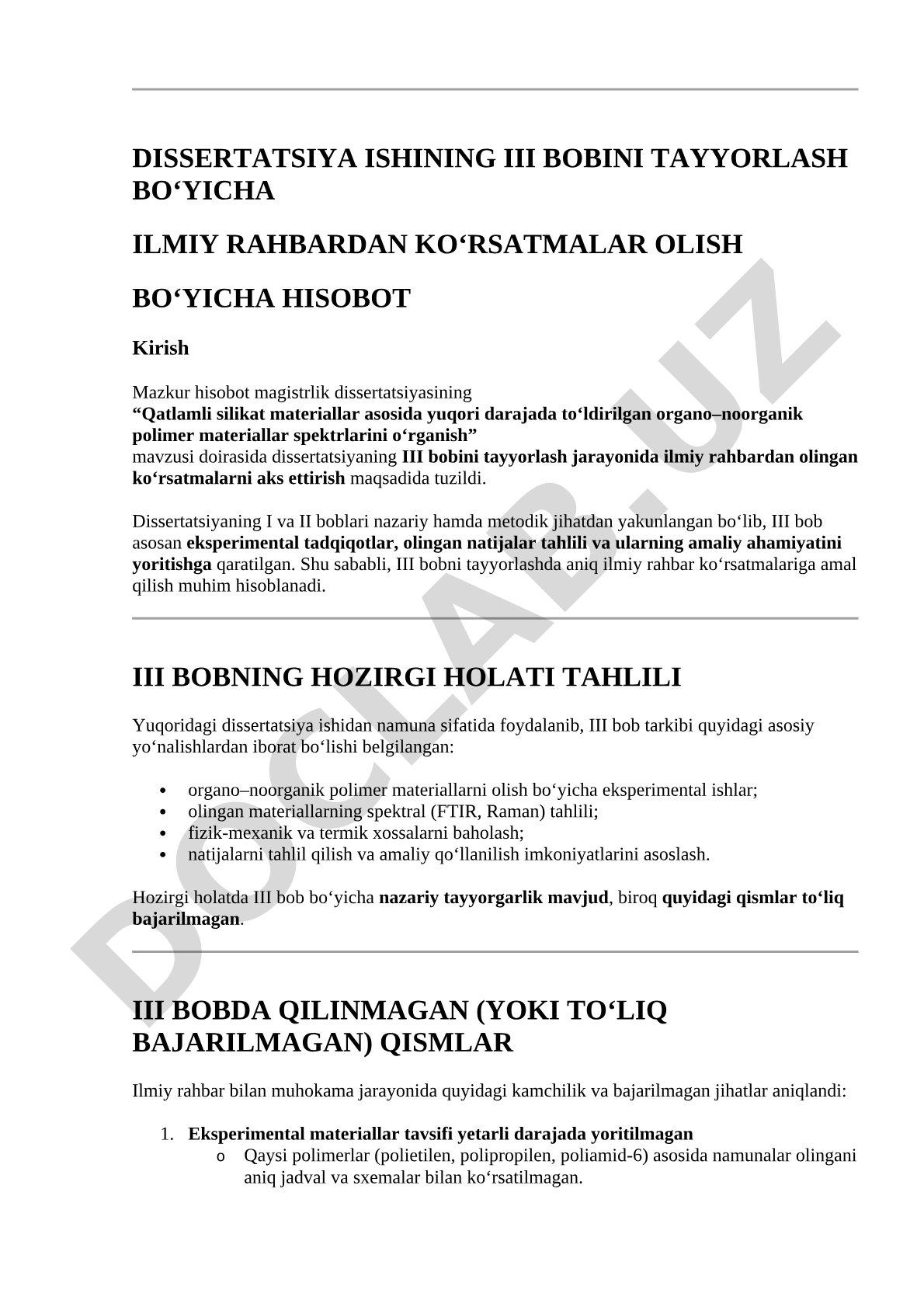 Qatlamli silikat materiallar asosida yuqori darajada to‘ldirilgan organo–noorganik polimer materiallar spektrlarini o‘rganish