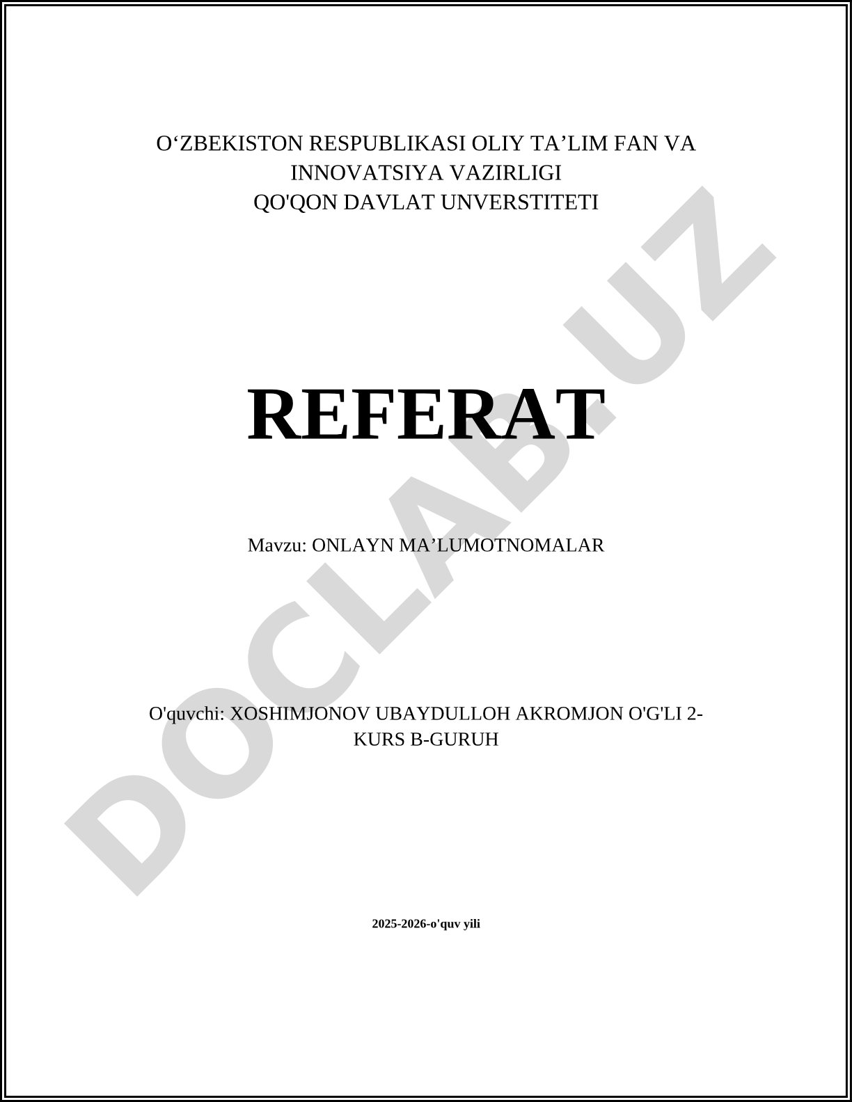 Onlayn ma'lumotnomalar