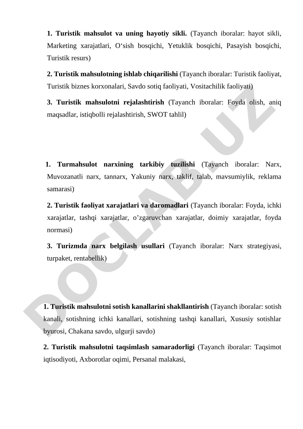 Turistik mahsulot va uning hayotiy sikli