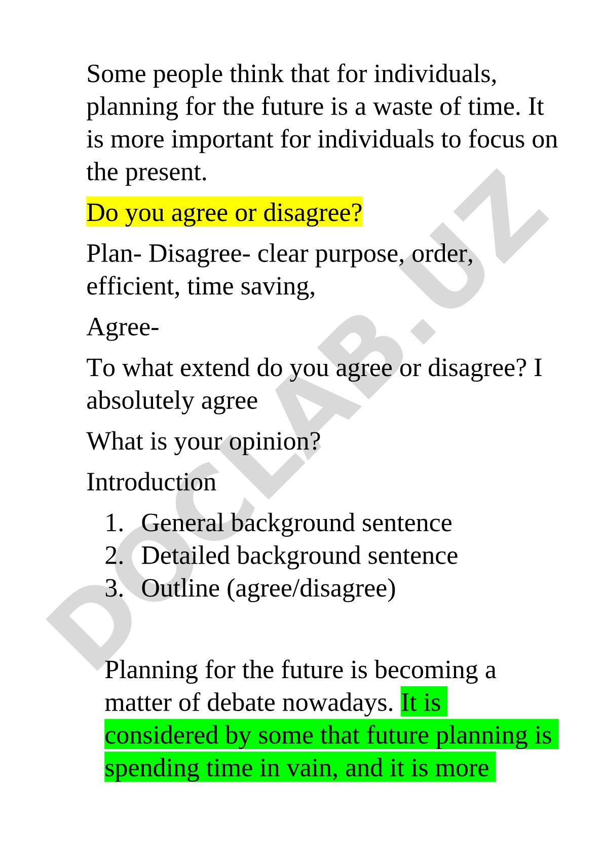 Planning for the future vs focusing on the present