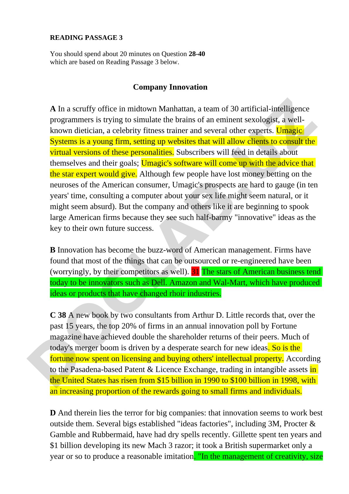 Company Innovation