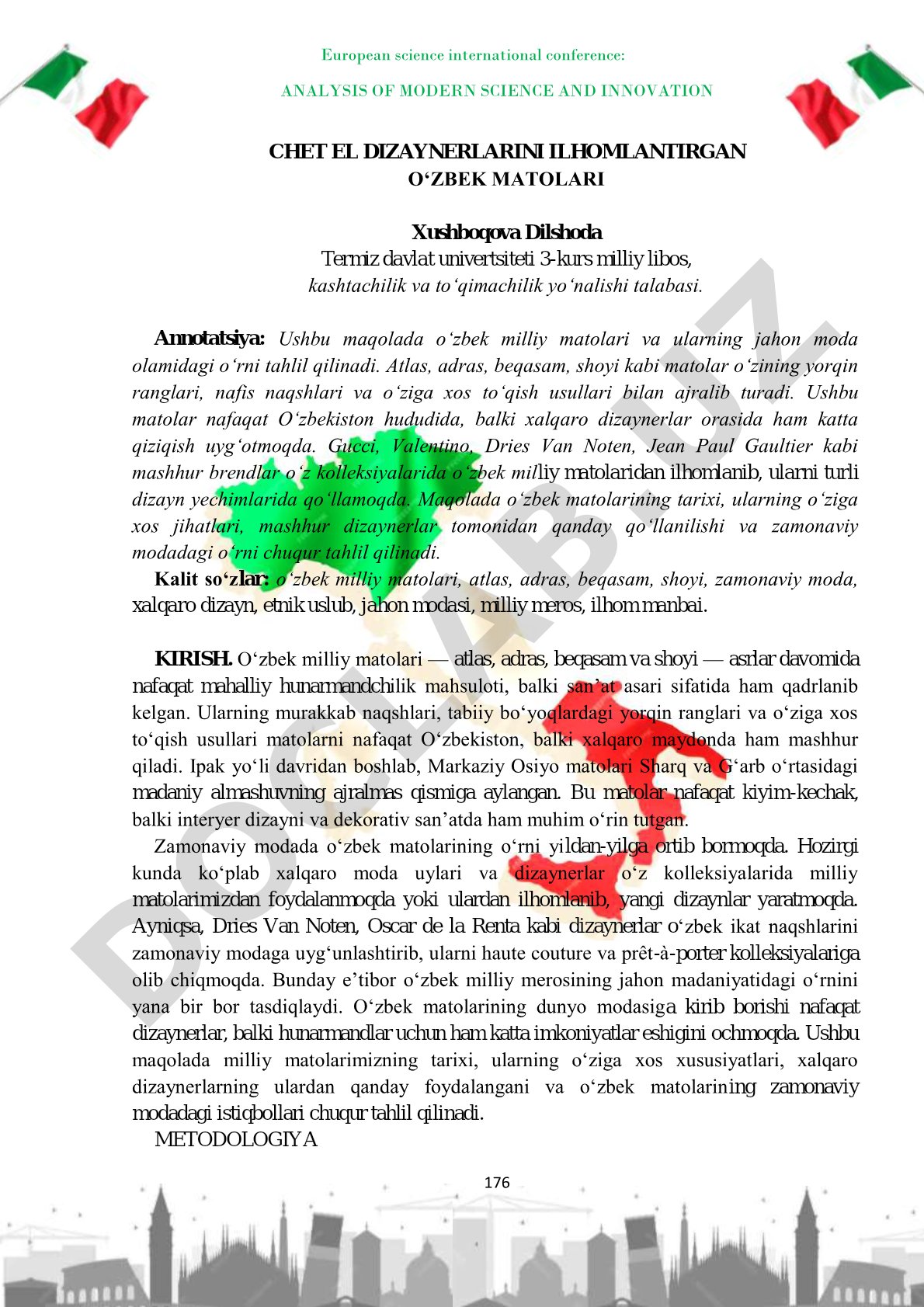 Chet el dizaynerlarini ilhomlantirgan o‘zbek matolari