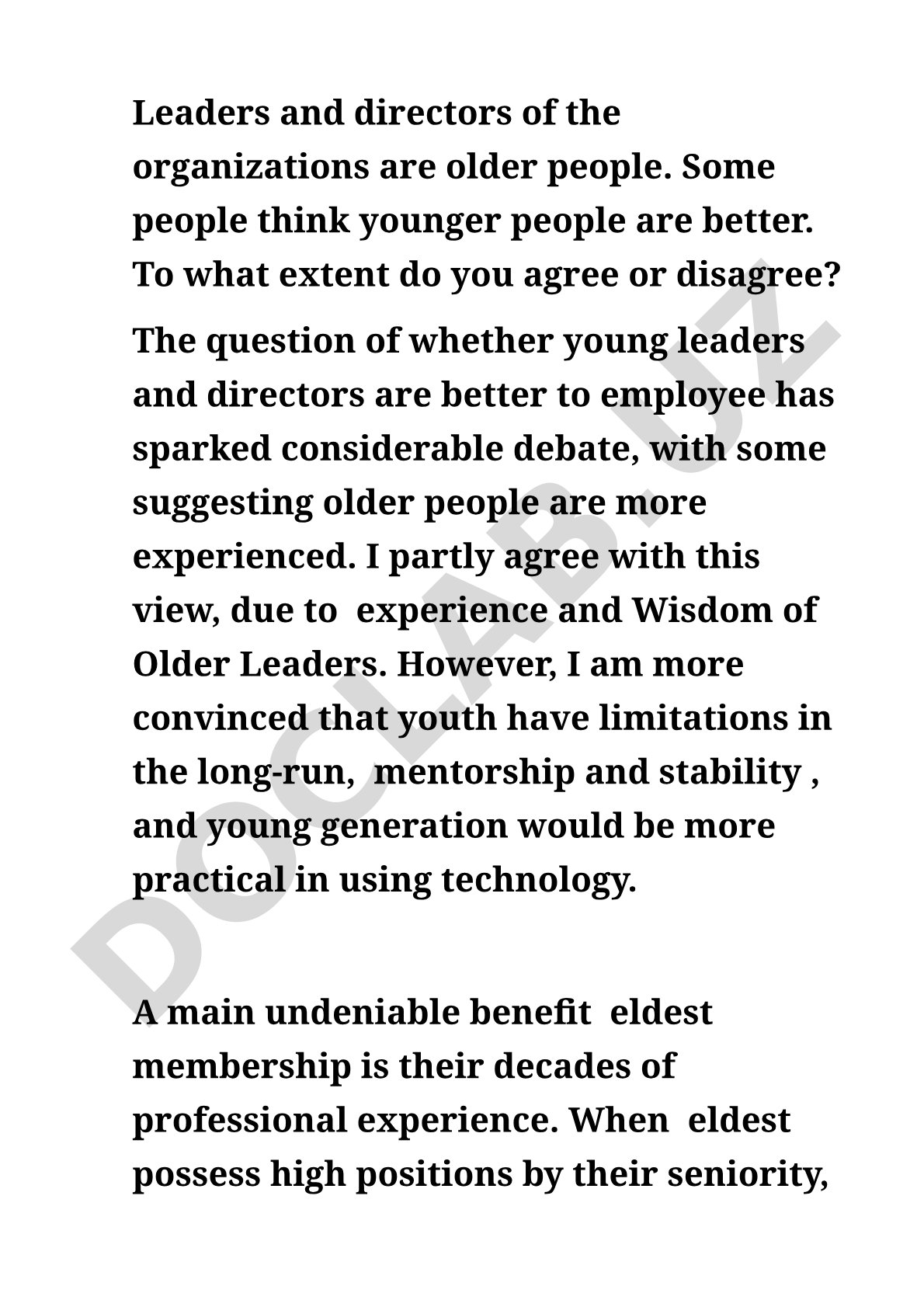 Young vs older leaders and directors