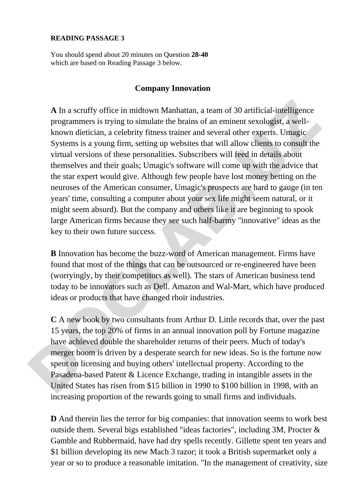 Company Innovation
