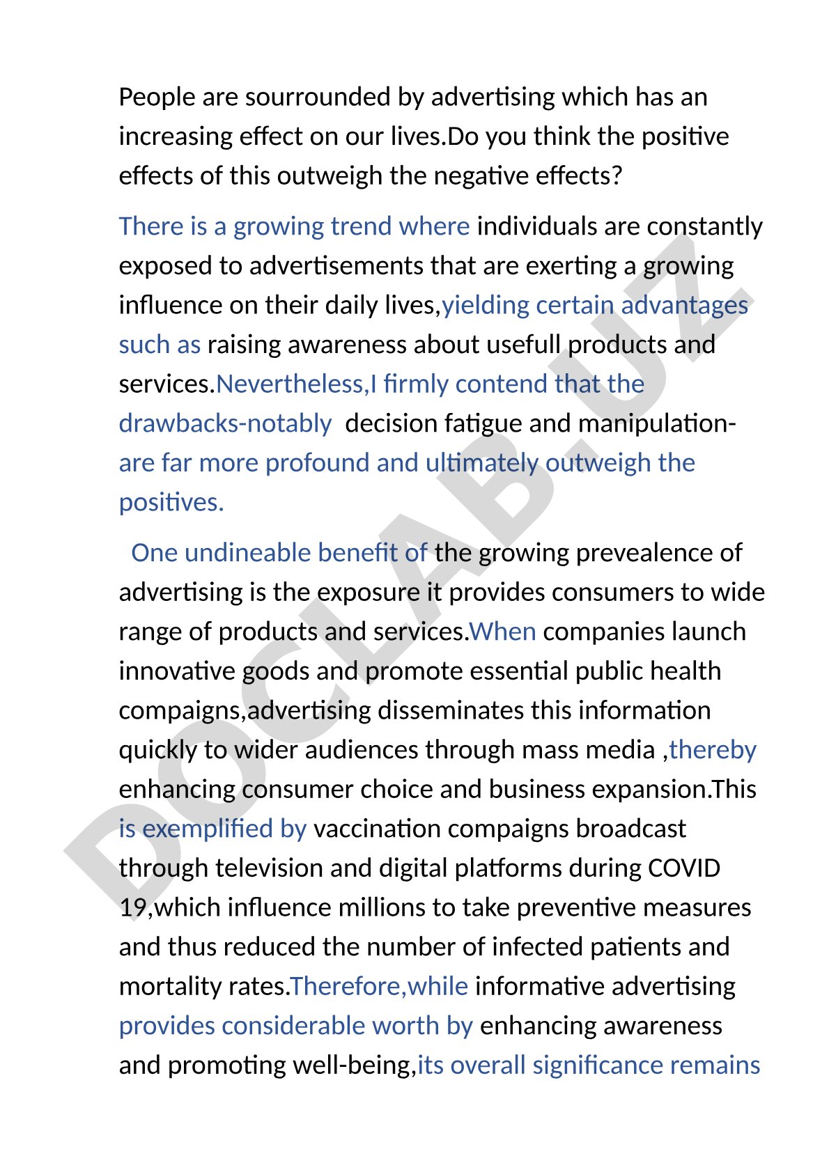 Advertising's positive and negative effects on people's lives