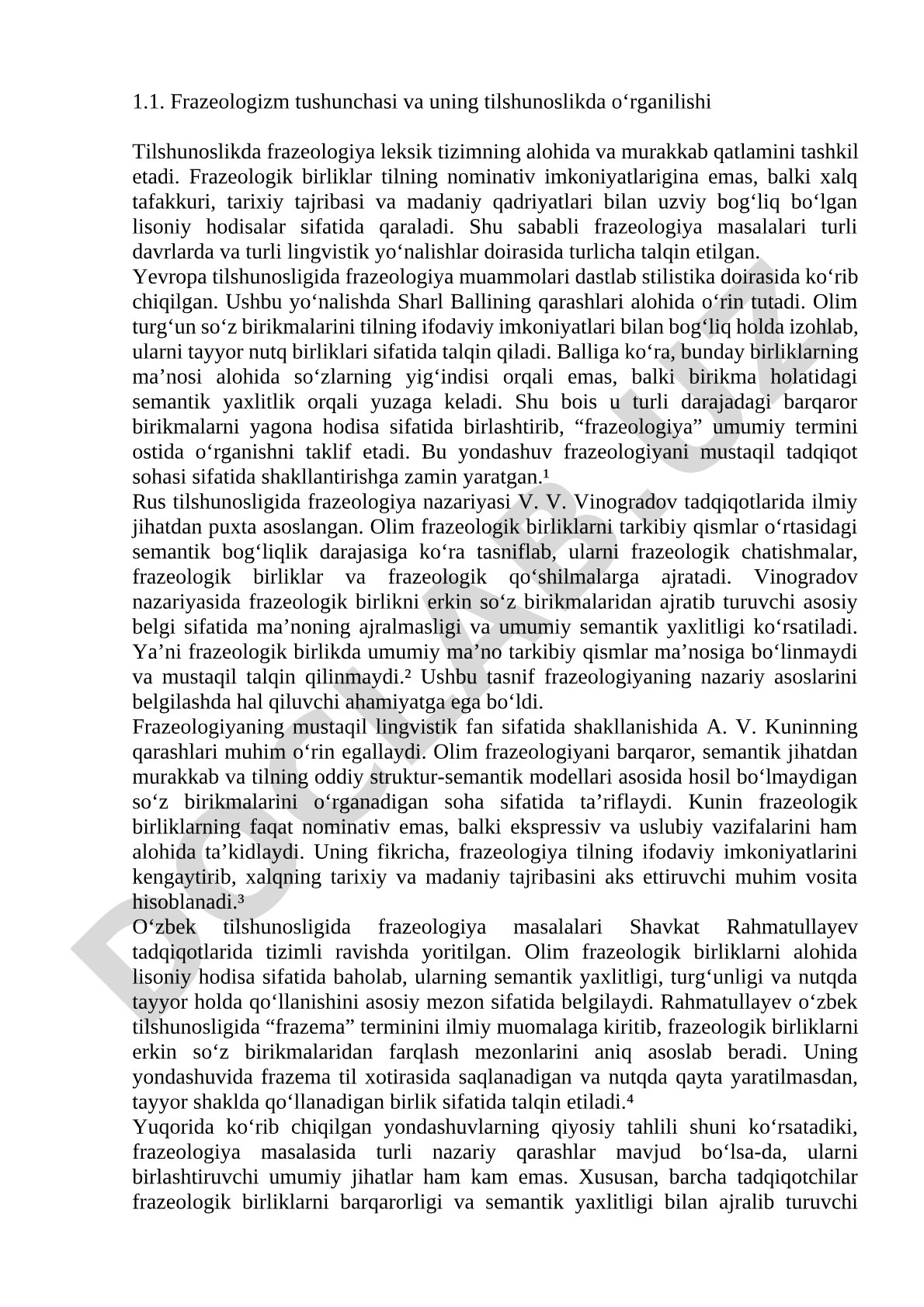 Frazeologizm tushunchasi va uning tilshunoslikda o‘rganilishi