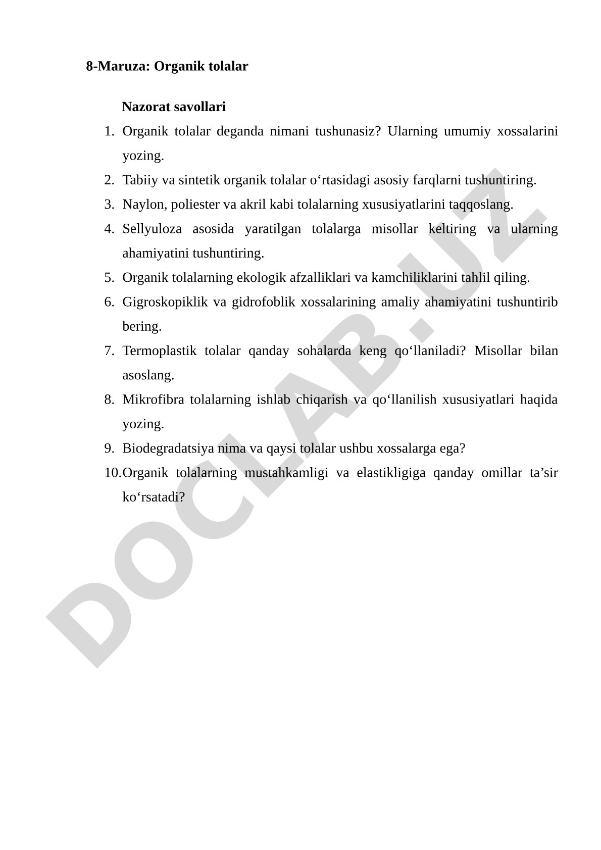 Organik tolalar