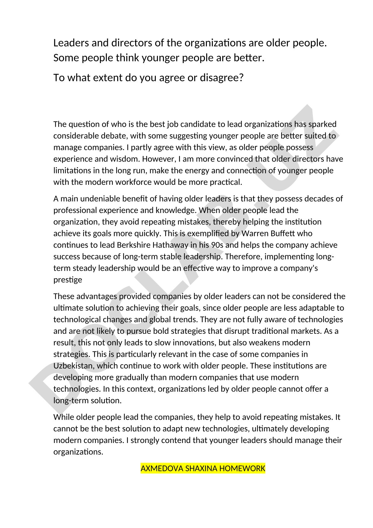 Younger vs older leaders for organizations