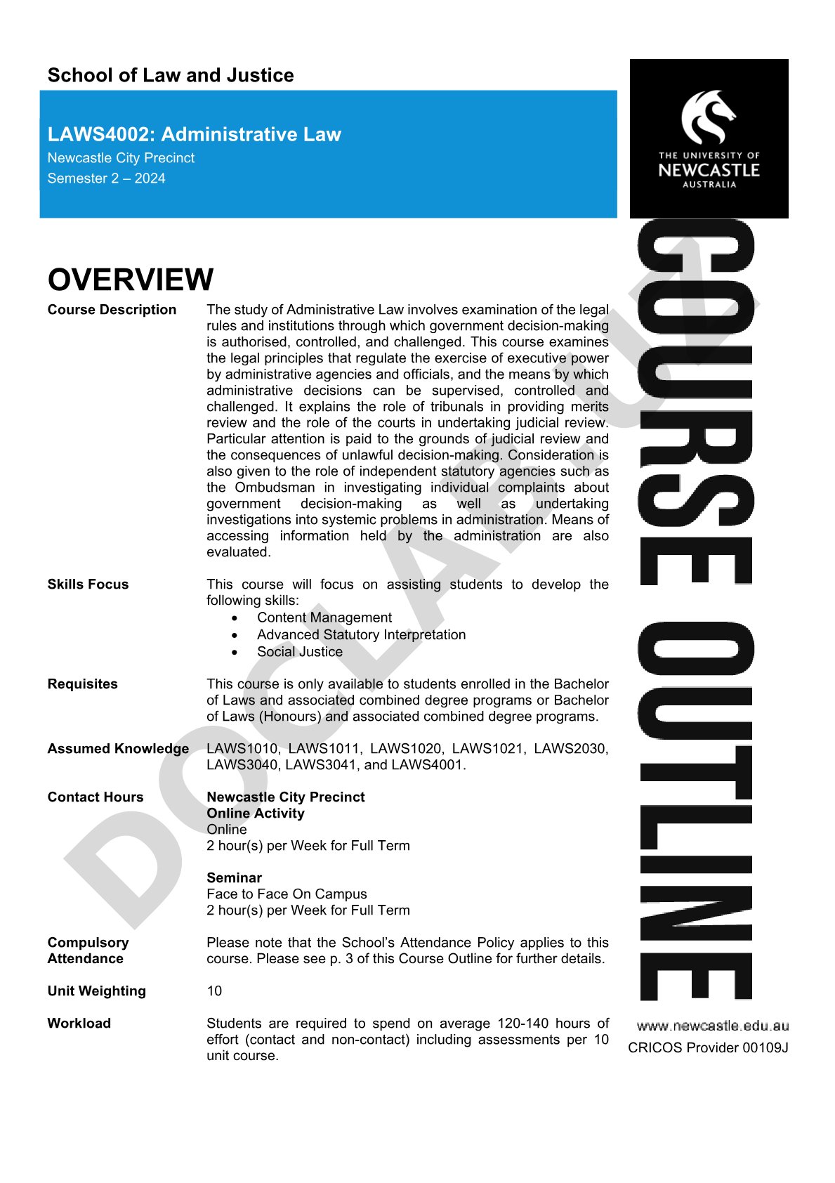 Administrative Law Course Overview