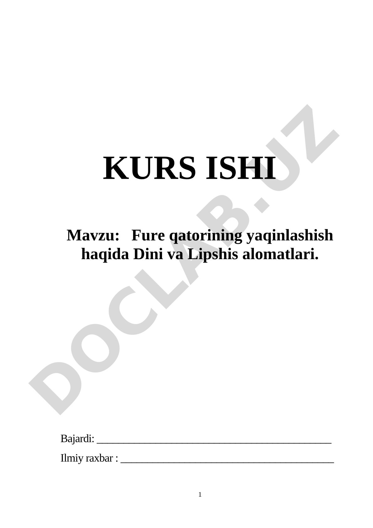 Fure qatorining yaqinlashish haqida Dini va Lipshis alomatlari