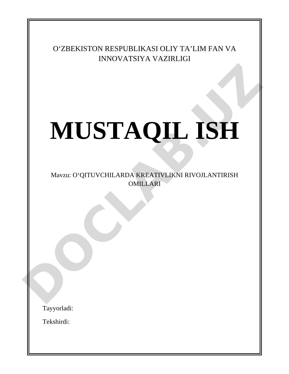 Oʻqituvchilarda kreativlikni rivojlantirish omillari
