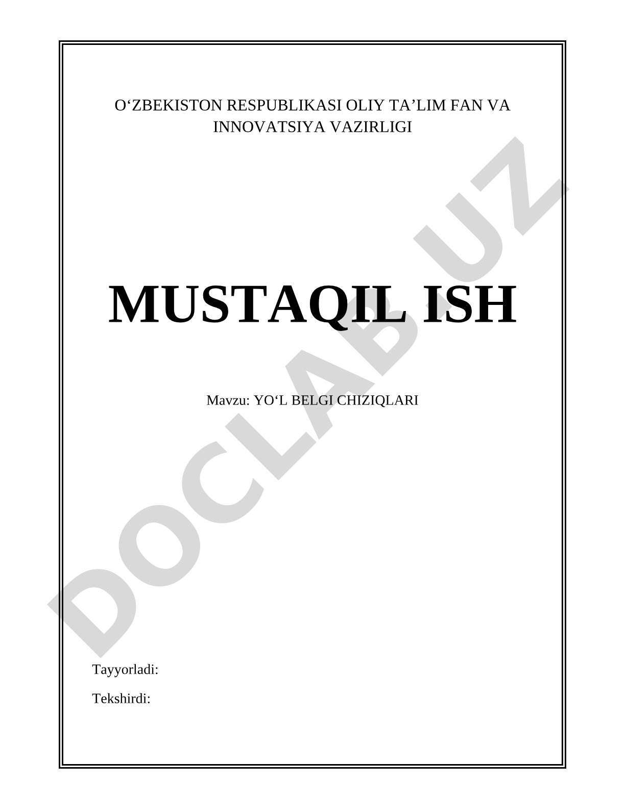 Yo'l belgi chiziqlari