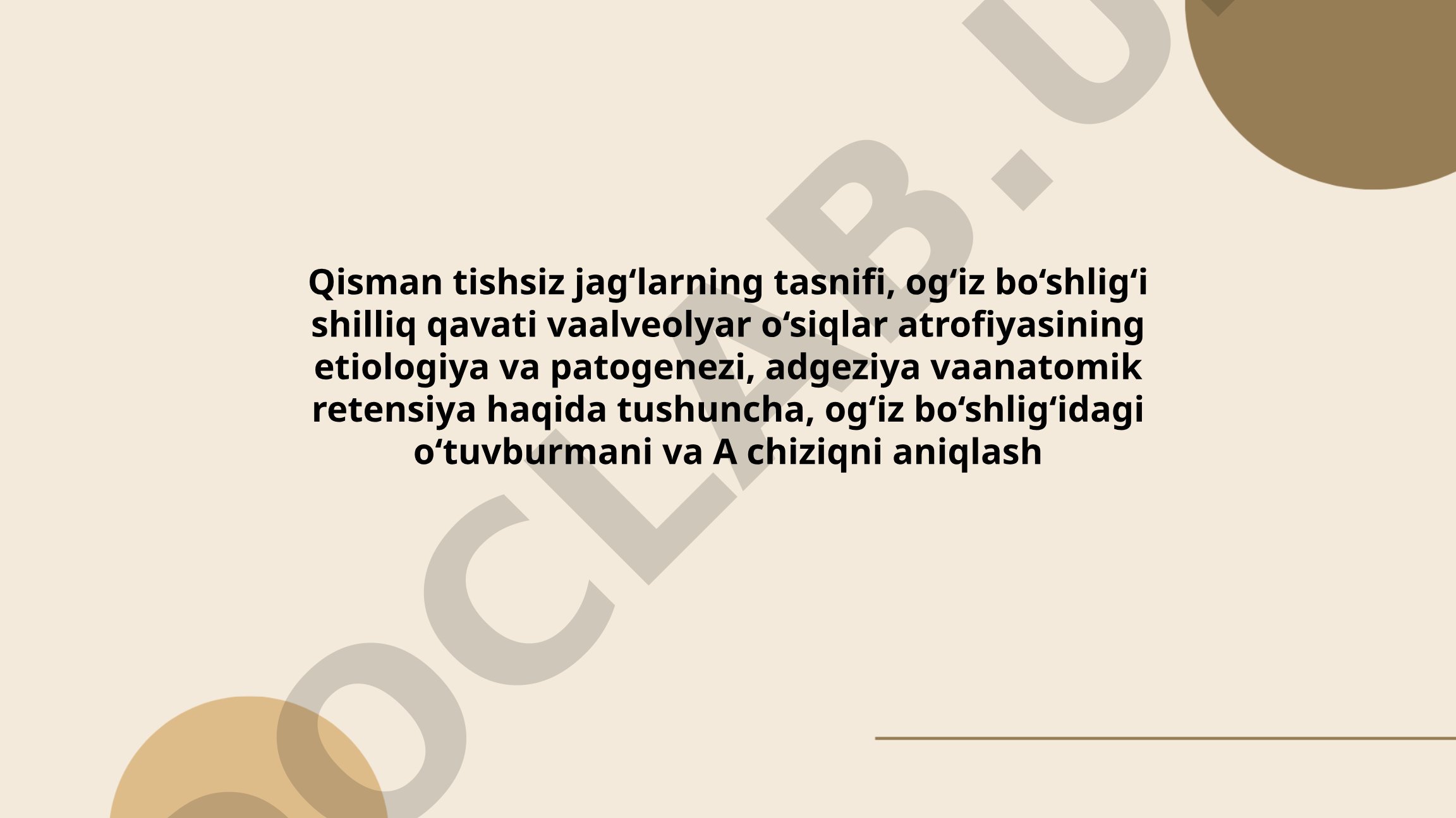 Qisman tishsiz jag‘larning tasnifi, og‘iz bo‘shlig‘i shilliq qavati va alveolyar o‘siqlar atrofiyasi