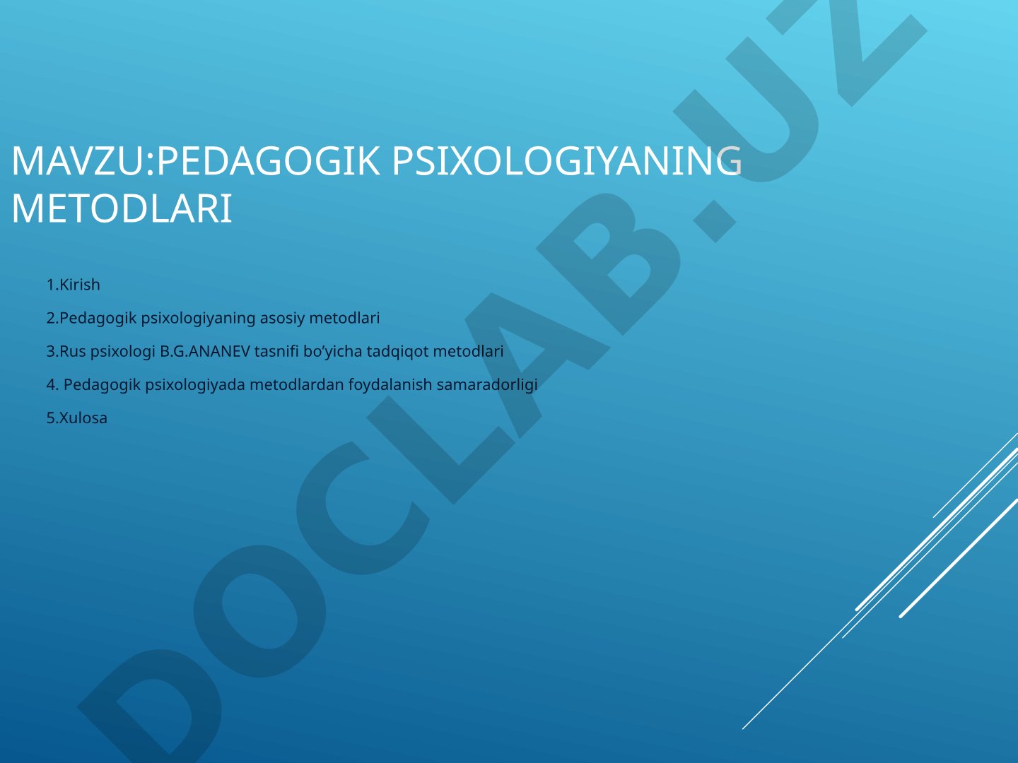 pedagogik psixologiya metodlari