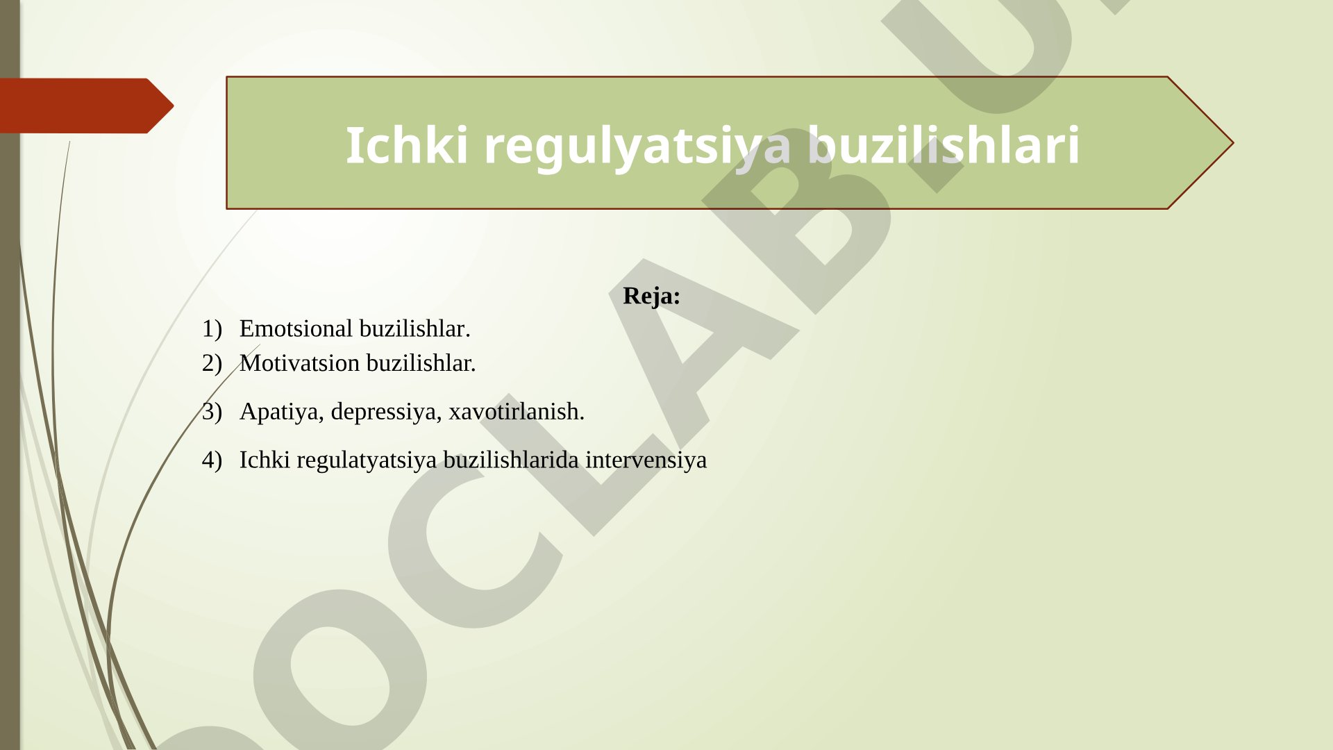 ichki regulyatsiya buzilishlari
