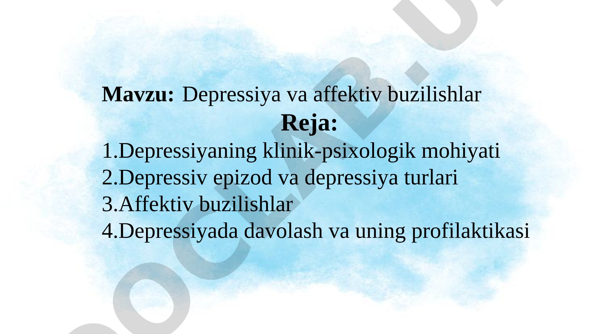 depressiya haqida umumiy malumot