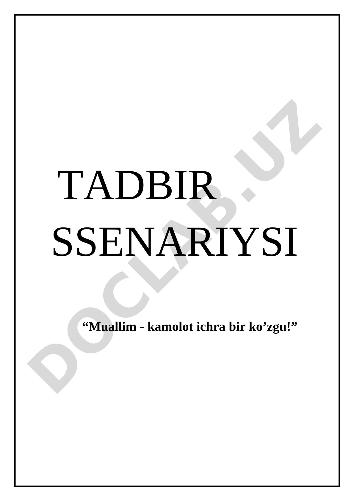1-oktyabr uchun tadbir ssenariysi