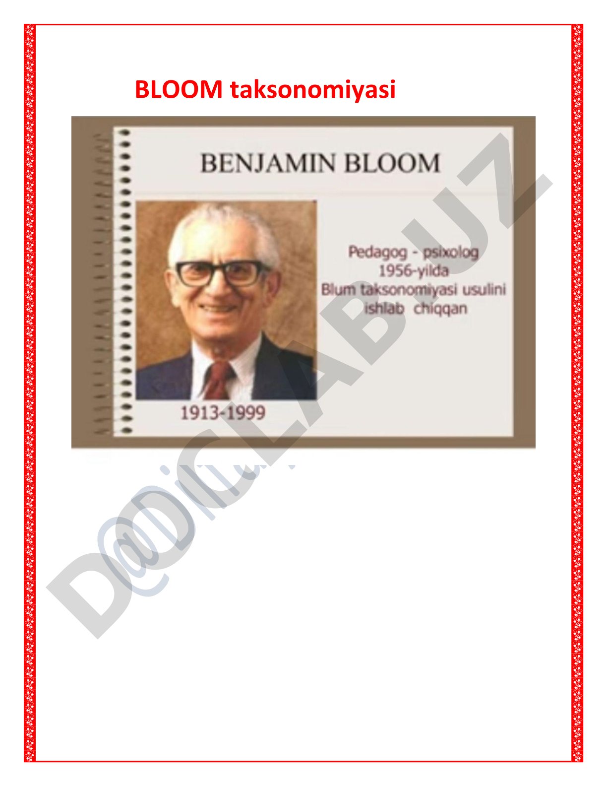 BLOOM taksonomiyasi