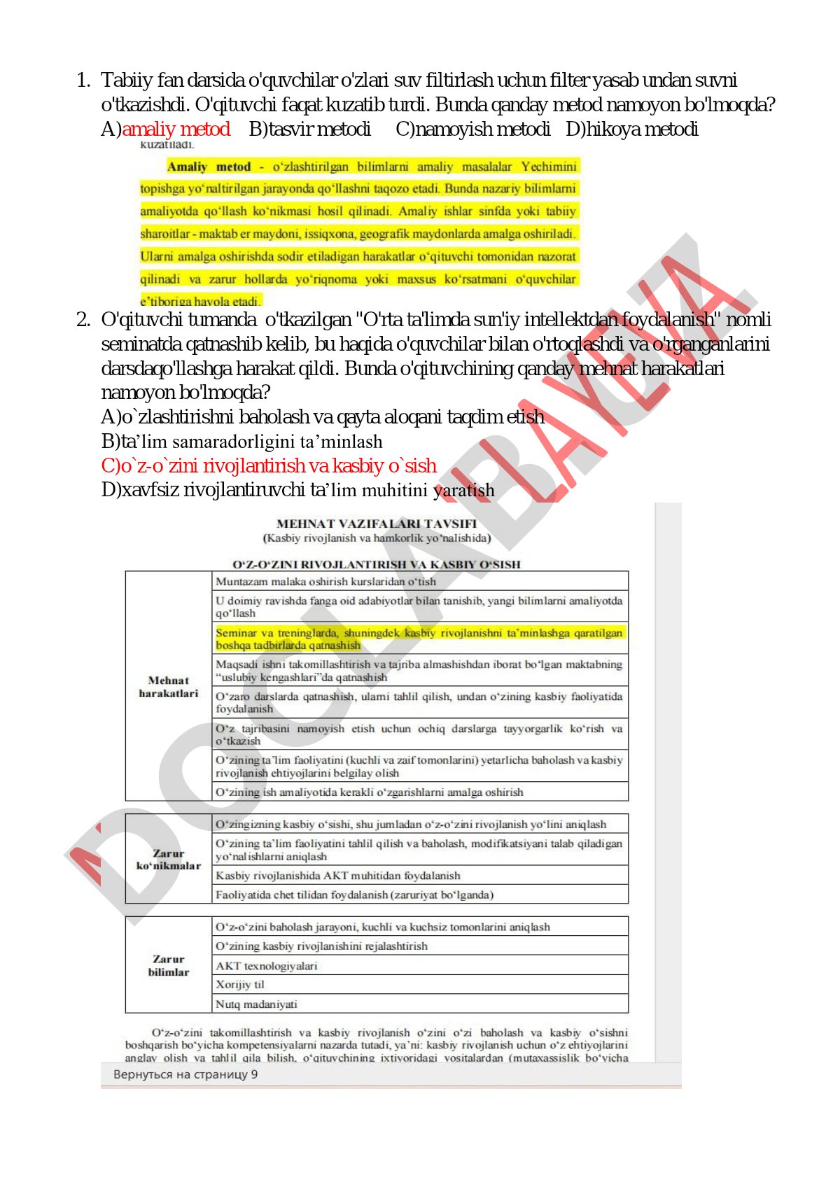 Tabiiy fan darsida suv filtrini yasash va sun'iy intellektdan foydalanish