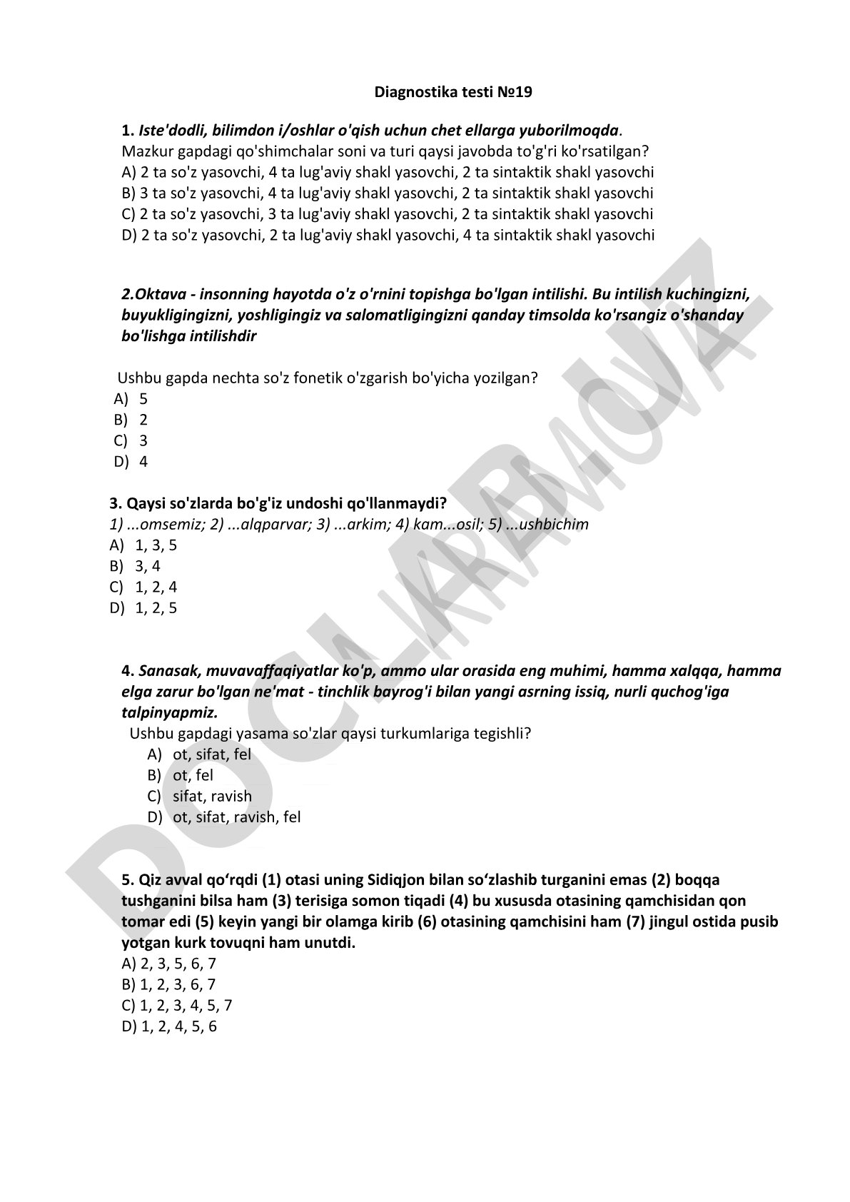 Diagnostika testi №19