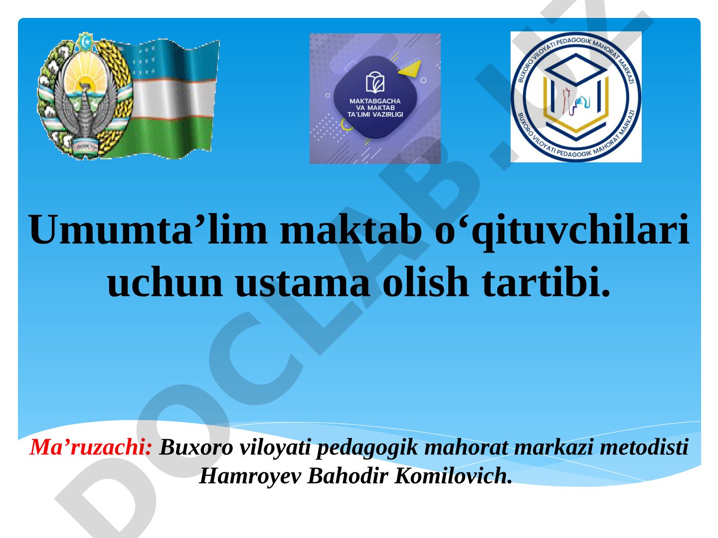 Umumta’lim maktab o‘qituvchilari uchun ustama olish tartibi
