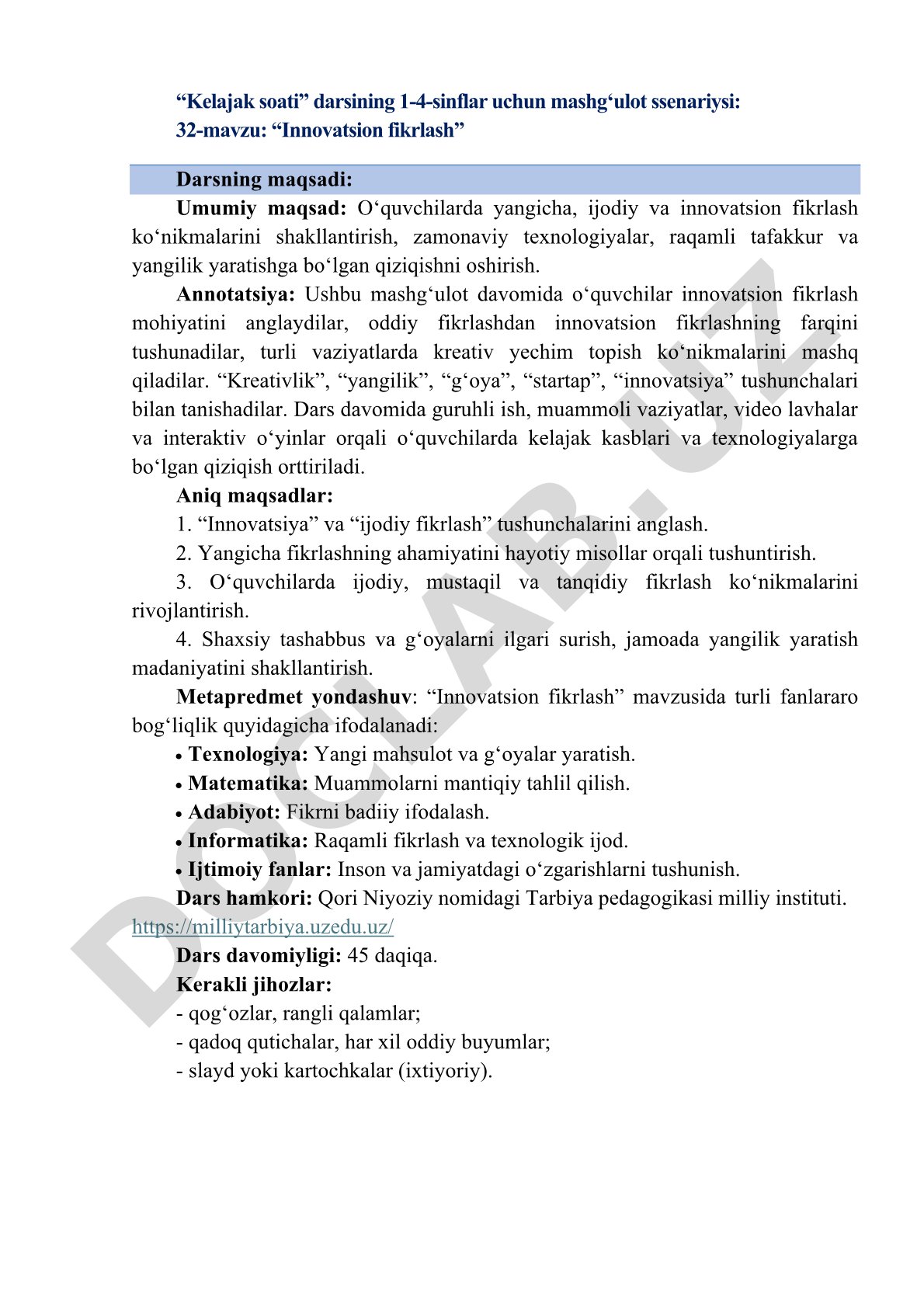 Innovatsion fikrlash