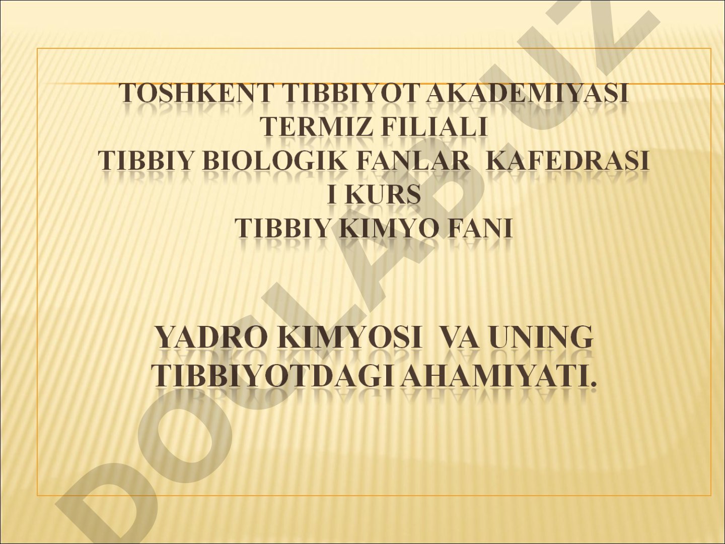 Tabiiy va sun’iy radioaktivlik. Nurlanish turlari. Radiatsiya ta’sirida biologik o‘zgarishlar va tibbiyotda qo‘llanilishi