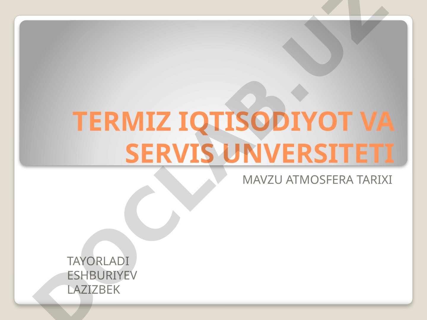 Atmosfera tarixi