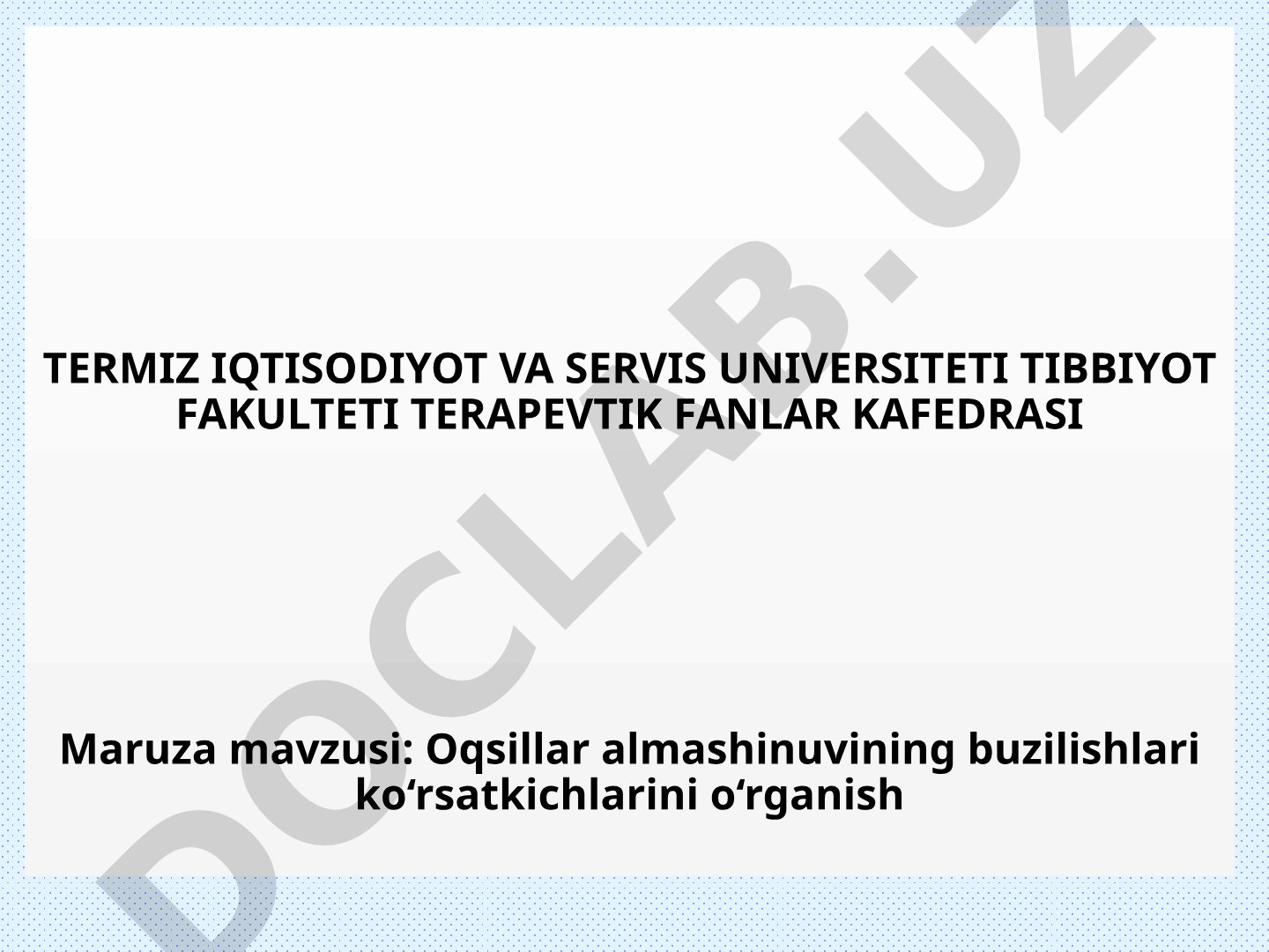 Oqsillar almashinuvining buzilishlari ko'rsatkichlarini o'rganish