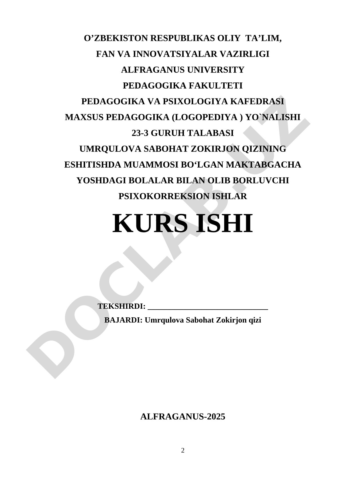 Eshitishda muammosi bo'lgan maktabgacha yoshdagi bolalar bilan olib boriluvchi psixokorreksion ishlar