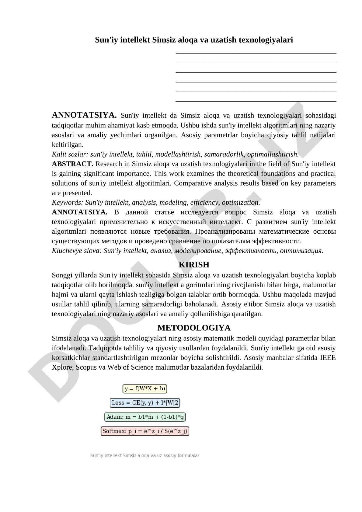 Sun'iy intellekt va Simsiz aloqa texnologiyalari