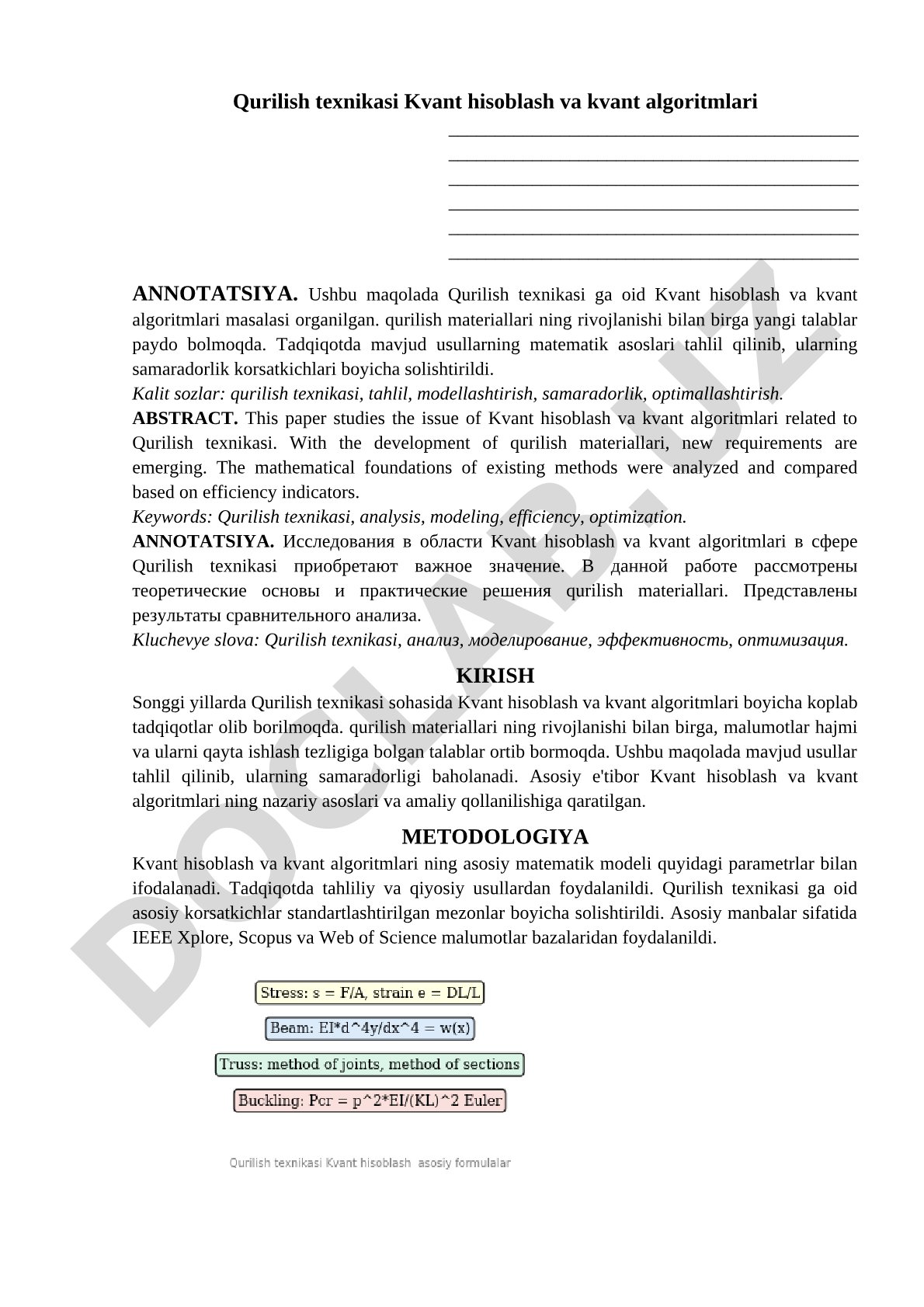 Qurilish texnikasi Kvant hisoblash va kvant algoritmlari