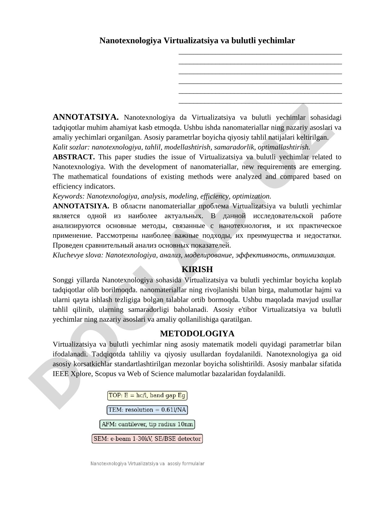 Nanotexnologiya Virtualizatsiya va bulutli yechimlar