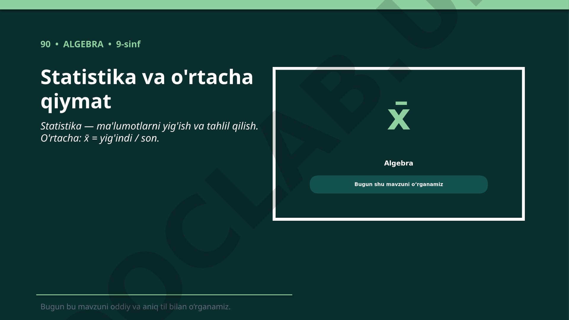 Statistika va o'rtacha qiymat