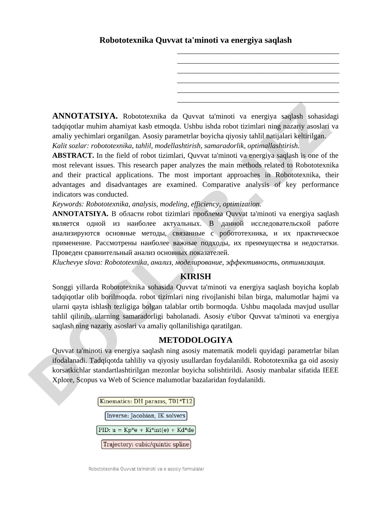 Robototexnika Quvvat ta'minoti va energiya saqlash