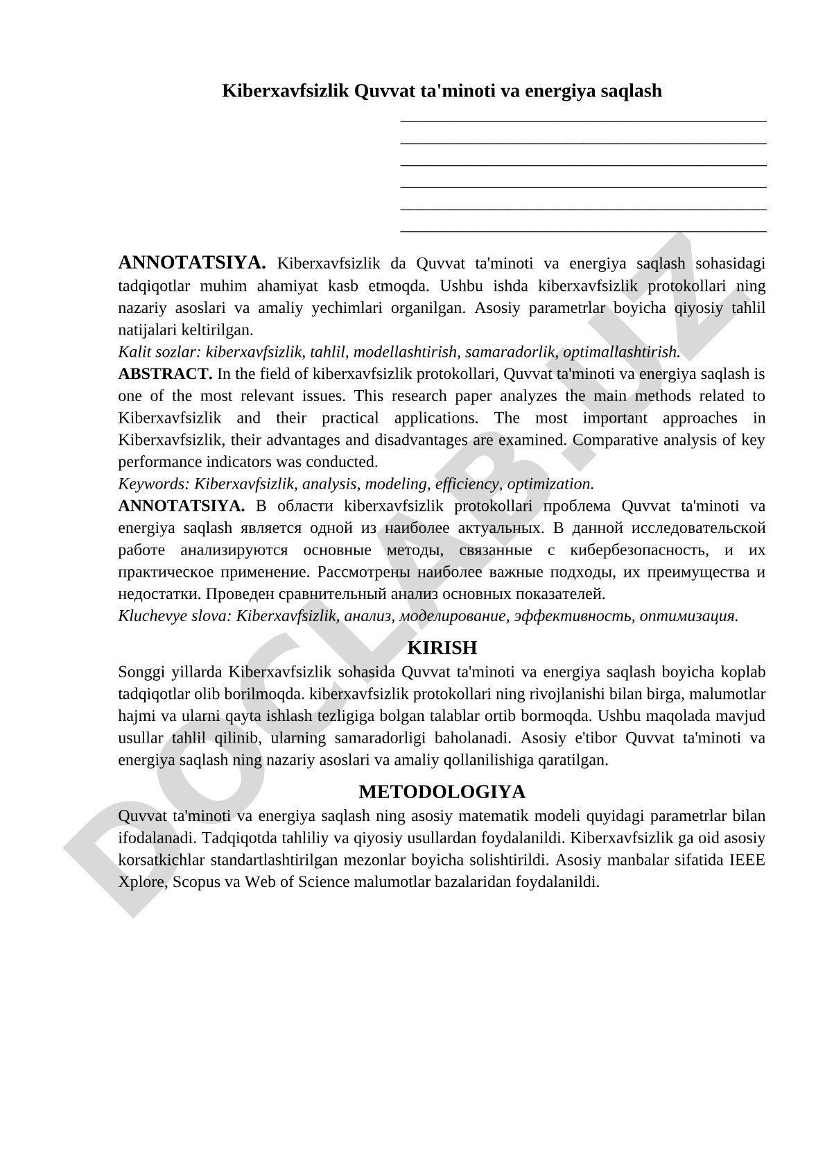 Kiberxavfsizlik Quvvat ta'minoti va energiya saqlash