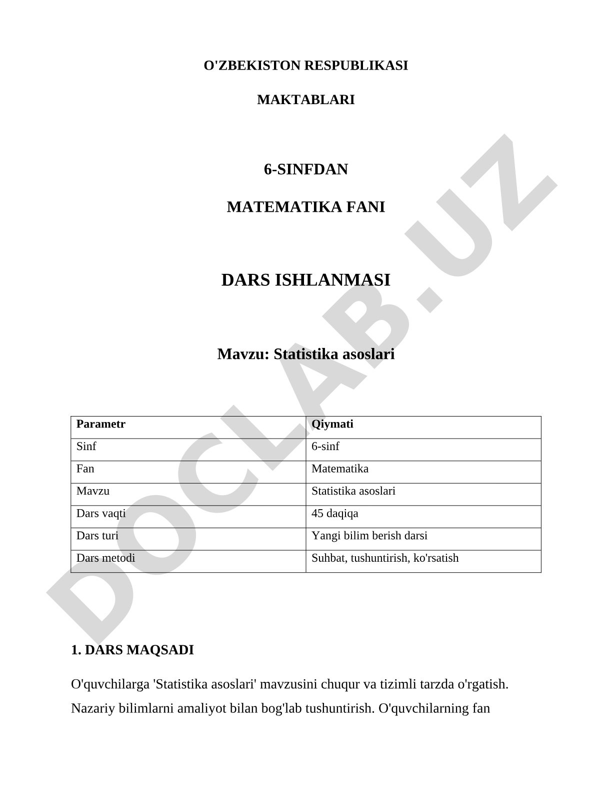 Statistika asoslari