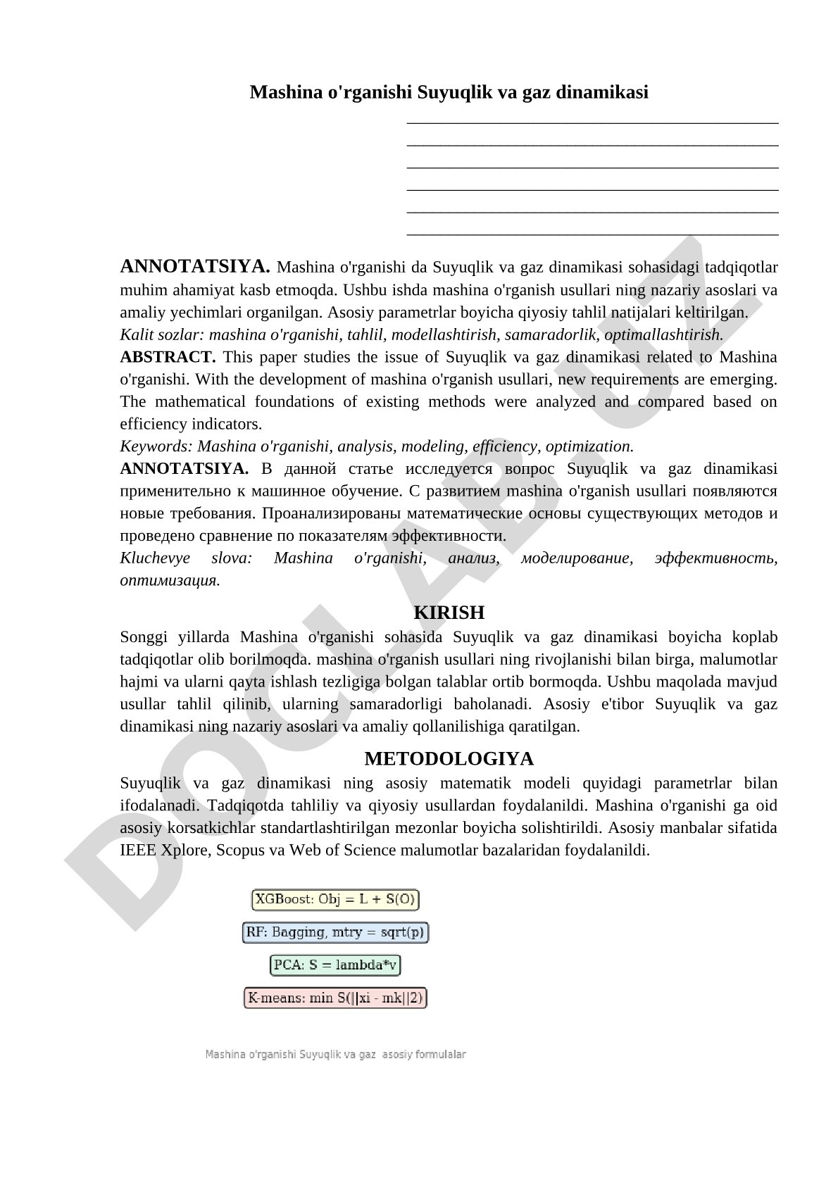 Mashina o'rganishida suyuqlik va gaz dinamikasi