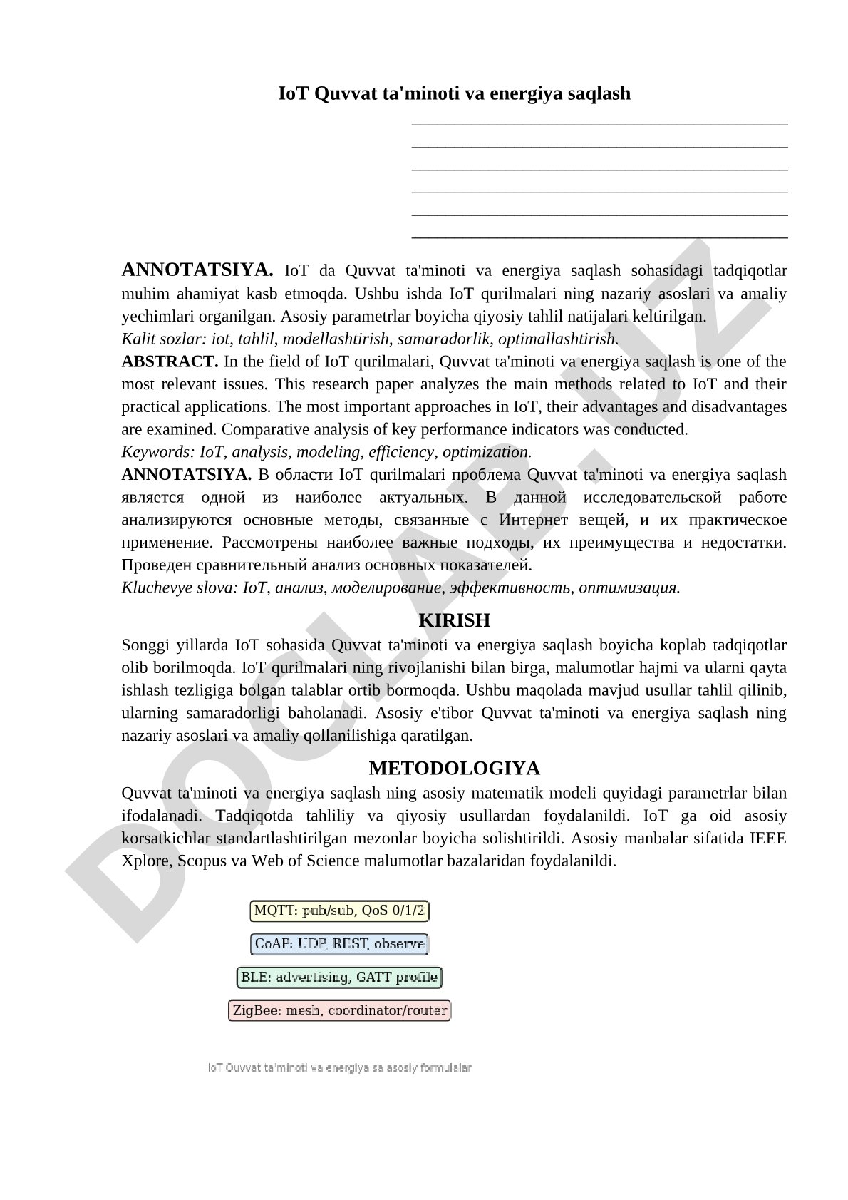 IoT Quvvat ta'minoti va energiya saqlash
