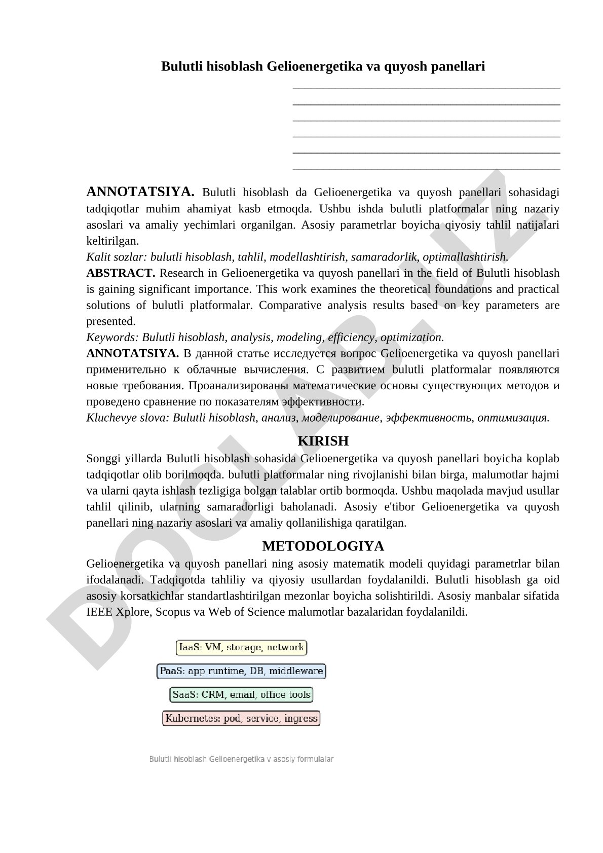 Bulutli hisoblash Gelioenergetika va quyosh panellari