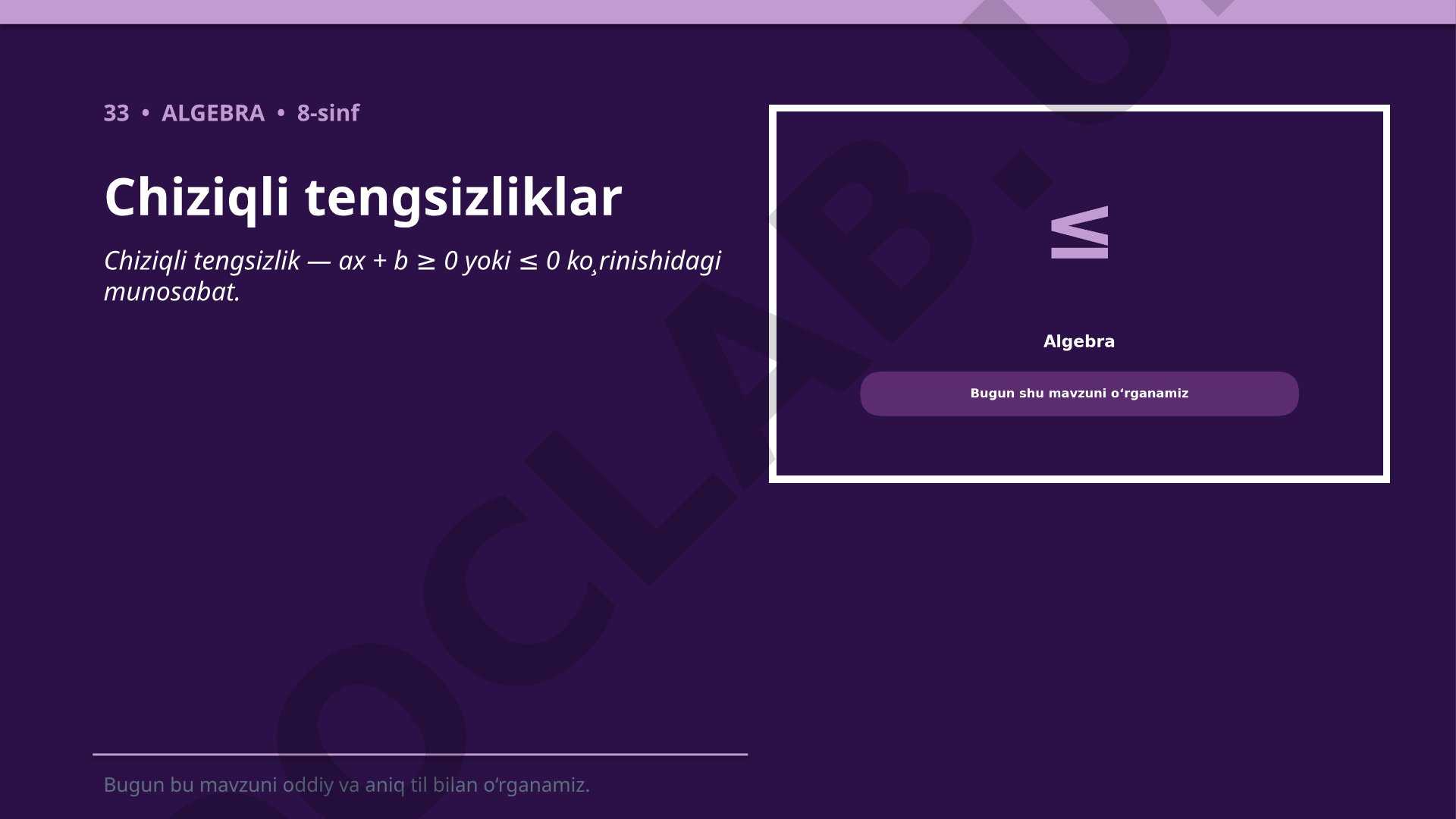 Chiziqli tengsizliklar