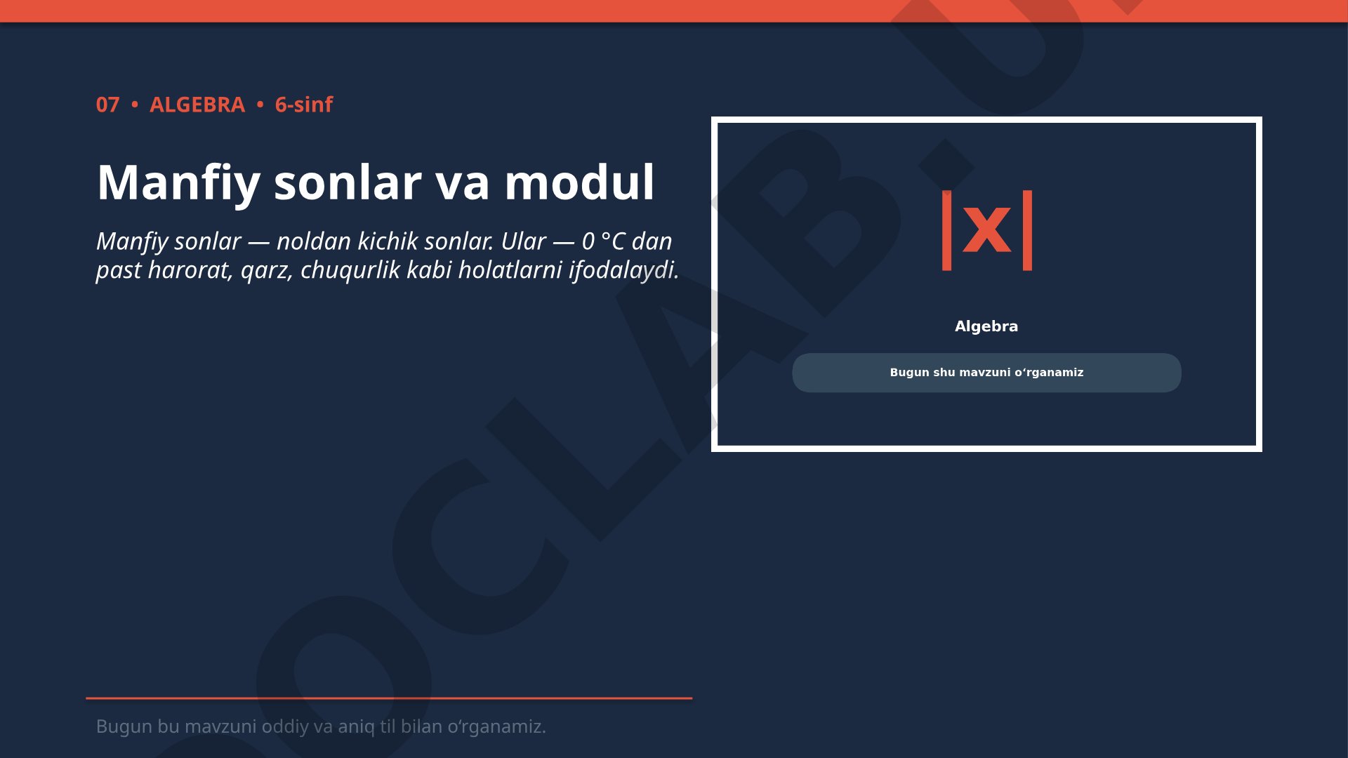 Manfiy sonlar va modul