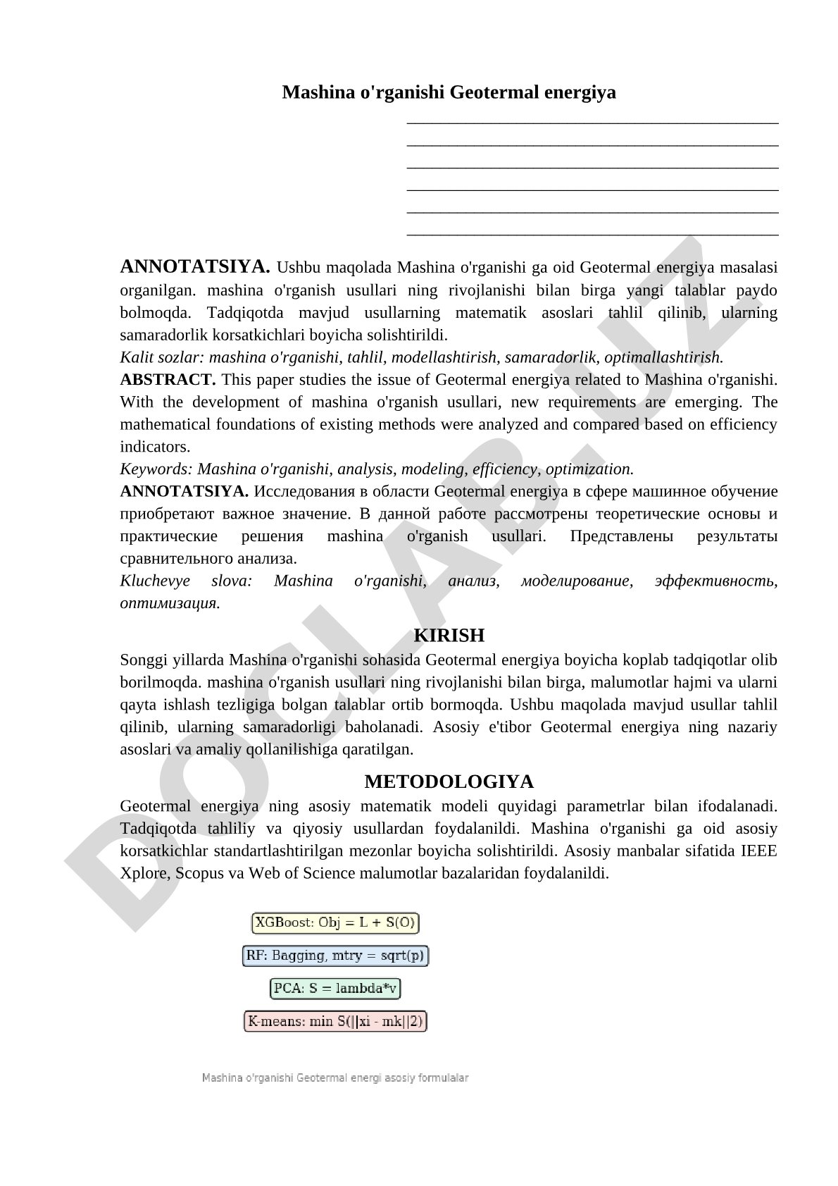 Mashina o'rganishi Geotermal energiya