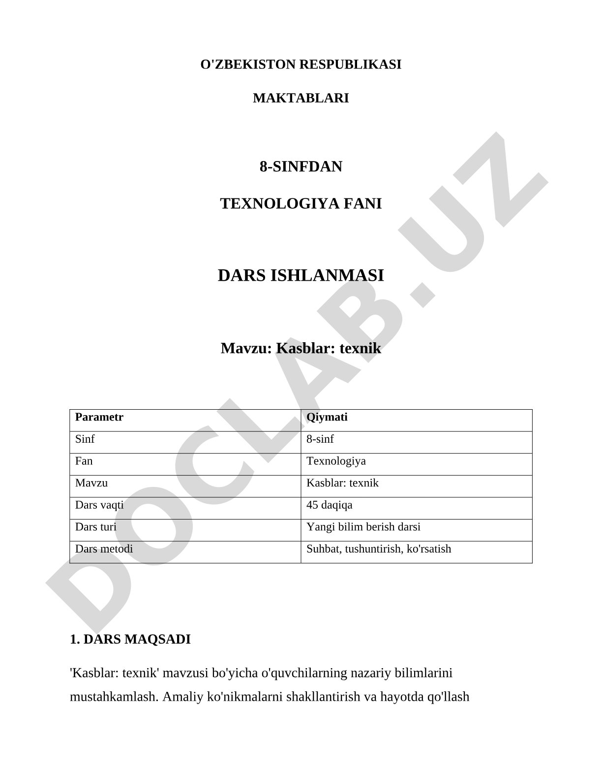 Kasblar: texnik