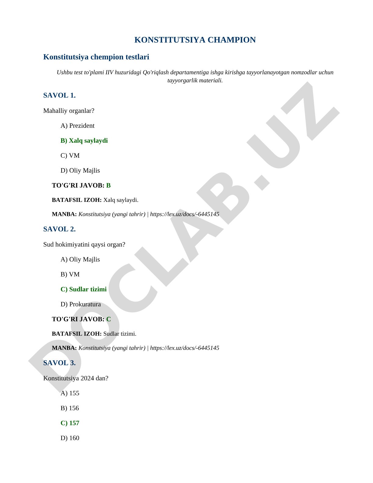 Konstitutsiya chempion testlari