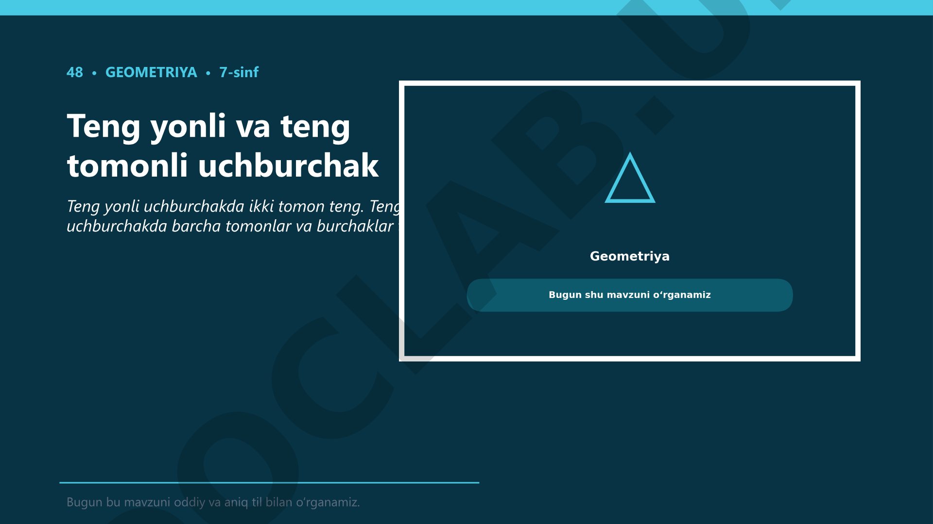 Teng yonli va teng tomonli uchburchak