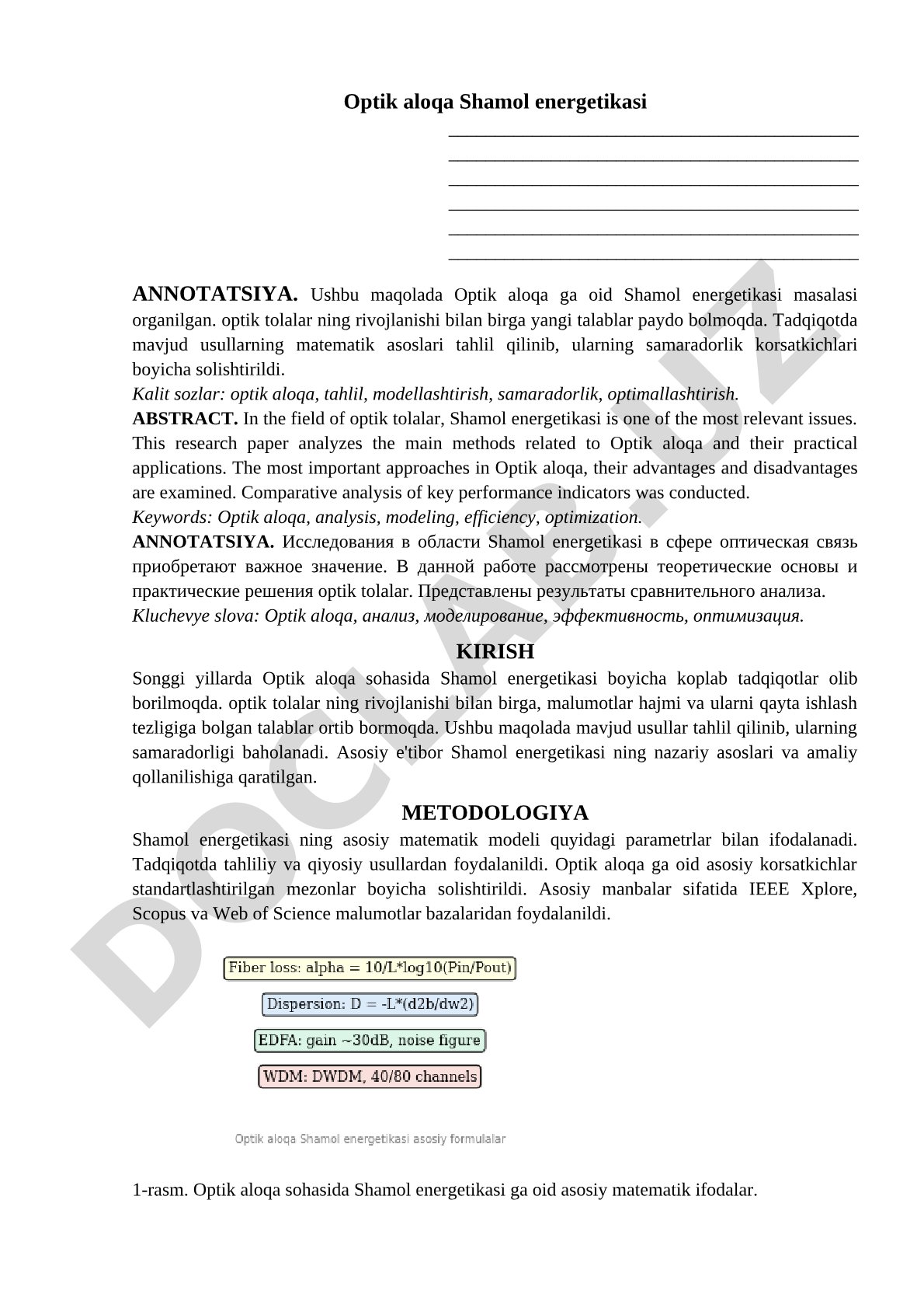 Optik aloqa Shamol energetikasi
