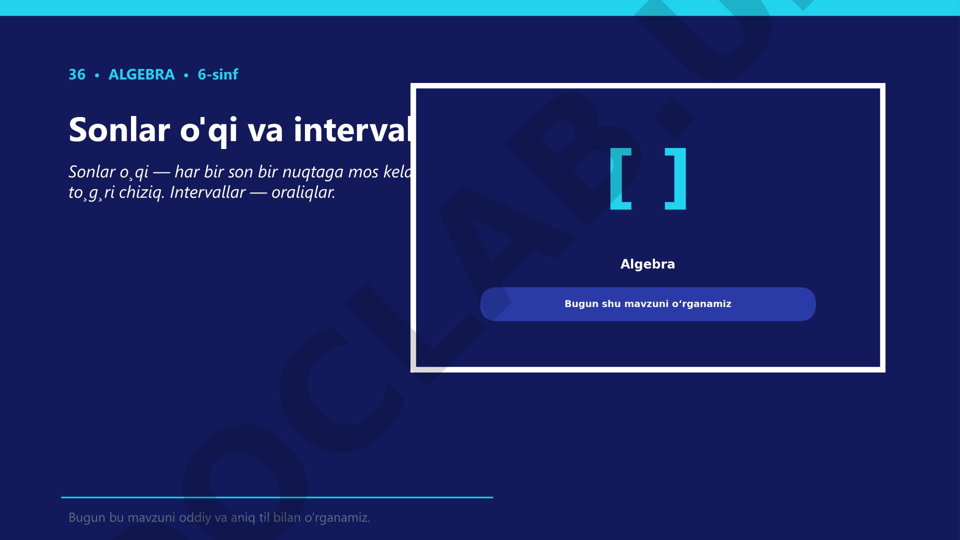 Sonlar o'qi va intervallar