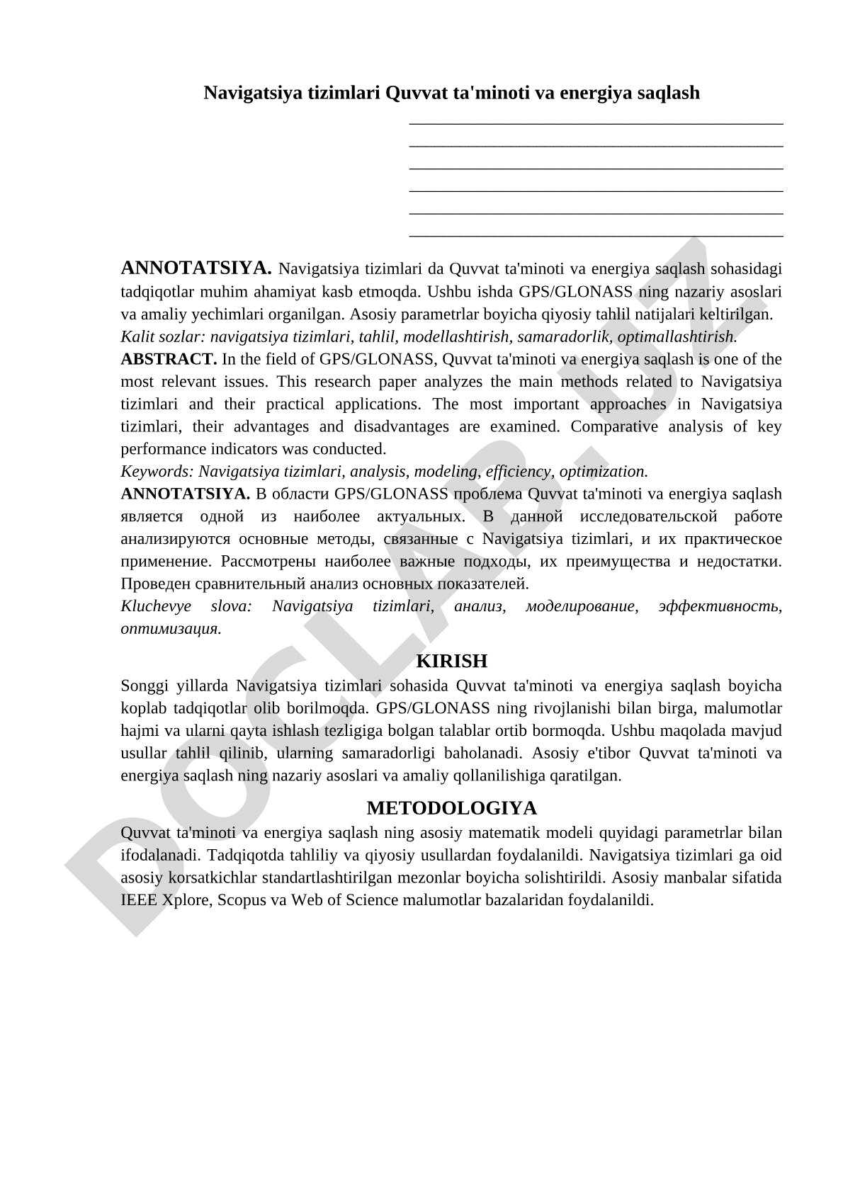 Navigatsiya tizimlari Quvvat ta'minoti va energiya saqlash
