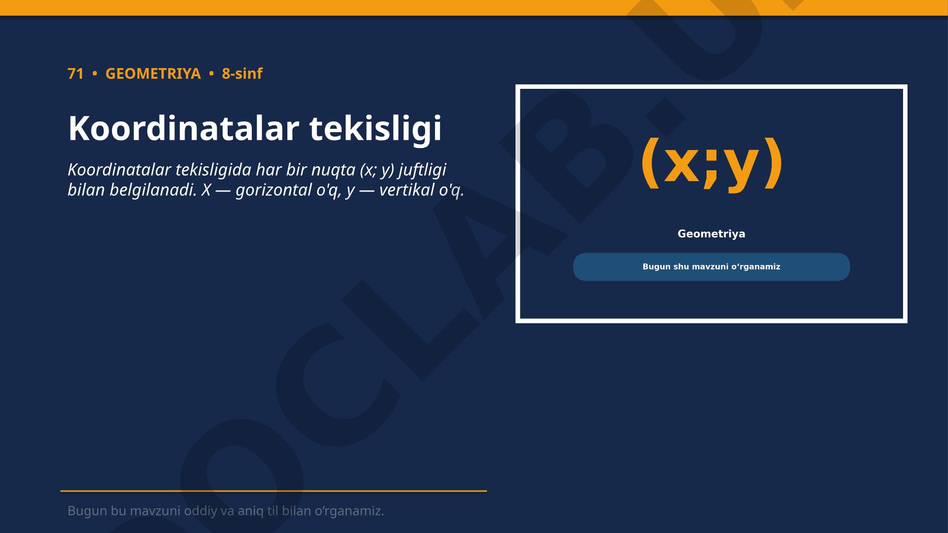 Koordinatalar tekisligi